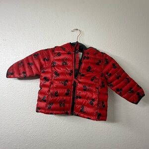 Disney Red Mickey Mouse Puffer Jacket